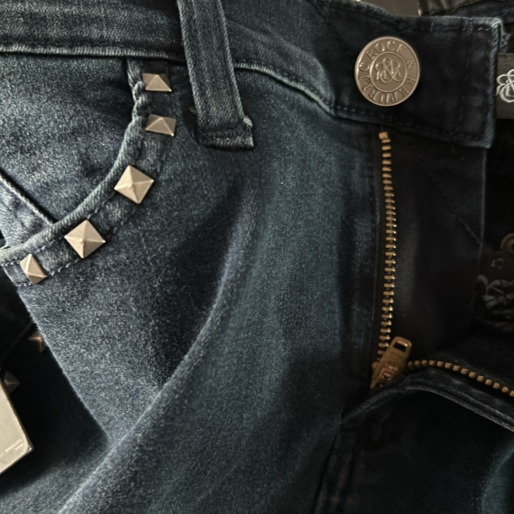 Rock & Republic Skinny Berlin Jeans in dark wash with studding detail Sz 8M NWT - Picture 11 of 12